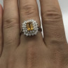 925 Sterling Silver Citrine & CZ Ring Size 7.5