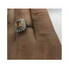925 Sterling Silver Citrine & CZ Ring Size 7.5