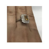 925 Sterling Silver Citrine & CZ Ring Size 7.5
