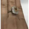 925 Sterling Silver Citrine & CZ Ring Size 7.5
