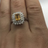 925 Sterling Silver Citrine & CZ Ring Size 7.5