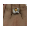 925 Sterling Silver Citrine & CZ Ring Size 7.5