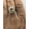 925 Sterling Silver Citrine & CZ Ring Size 7.5