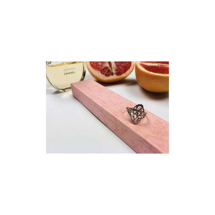 925 Sterling Silver Openwork Ring Size 8