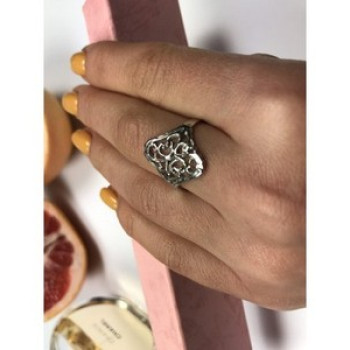925 Sterling Silver Openwork Ring Size 8