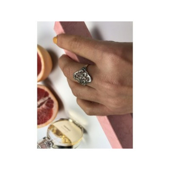 925 Sterling Silver Openwork Ring Size 8