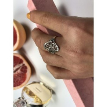 925 Sterling Silver Openwork Ring Size 8