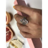 925 Sterling Silver Openwork Ring Size 8