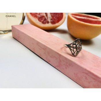 925 Sterling Silver Openwork Ring Size 8