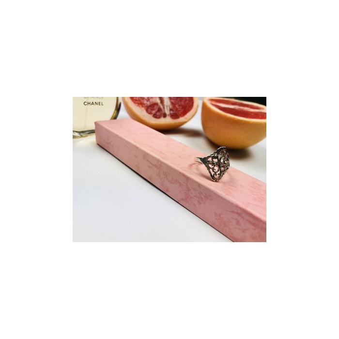 925 Sterling Silver Openwork Ring Size 8