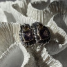 925 Sterling Silver Amethyst & Amber Clip Earrings