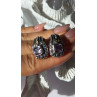 925 Sterling Silver Amethyst & Amber Clip Earrings