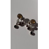 Vintage 925 Sterling Silver Multi Color Gemstones Earrings