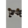 Vintage 925 Sterling Silver Multi Color Gemstones Earrings