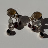 Vintage 925 Sterling Silver Multi Color Gemstones Earrings