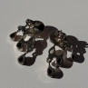 Vintage 925 Sterling Silver Multi Color Gemstones Earrings