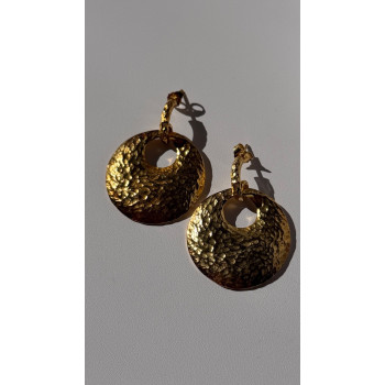 Italy 925 Sterling Silver Gold Plated Earrings Length 1.50 inch