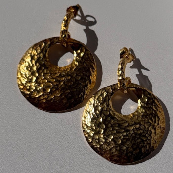 Italy 925 Sterling Silver Gold Plated Earrings Length 1.50 Inch