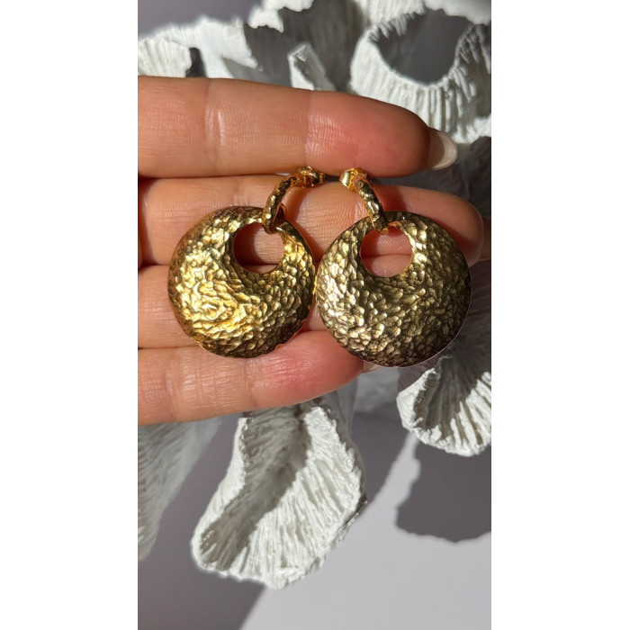 Italy 925 Sterling Silver Gold Plated Earrings Length 1.50 inch