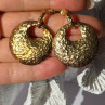 Italy 925 Sterling Silver Gold Plated Earrings Length 1.50 Inch