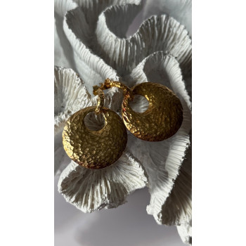 Italy 925 Sterling Silver Gold Plated Earrings Length 1.50 inch