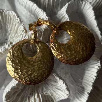 Italy 925 Sterling Silver Gold Plated Earrings Length 1.50 Inch