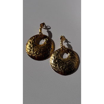 Italy 925 Sterling Silver Gold Plated Earrings Length 1.50 inch