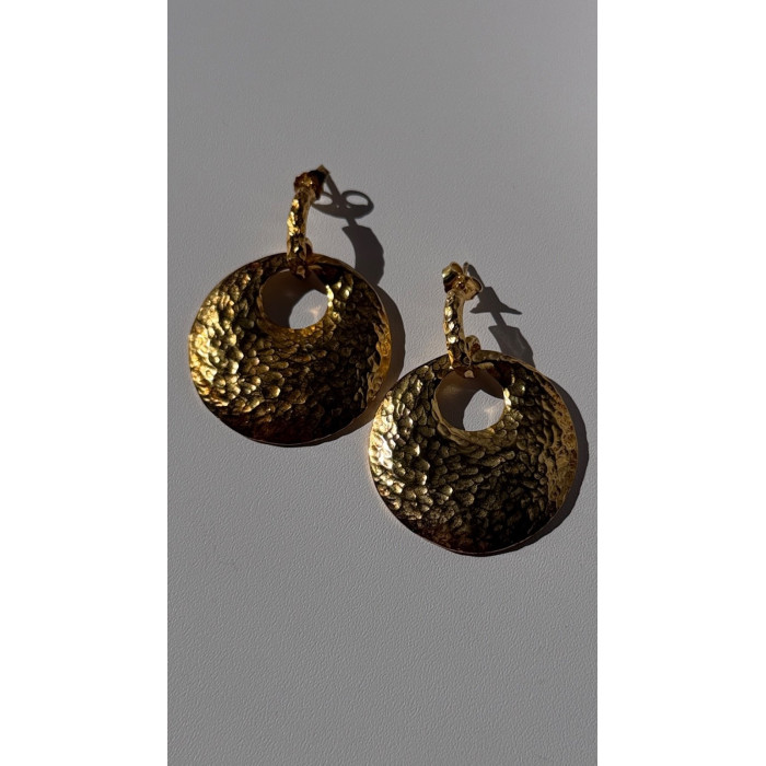 Italy 925 Sterling Silver Gold Plated Earrings Length 1.50 inch