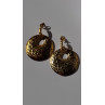 Italy 925 Sterling Silver Gold Plated Earrings Length 1.50 inch