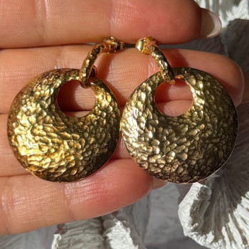 Italy 925 Sterling Silver Gold Plated Earrings Length 1.50 Inch