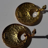 Italy 925 Sterling Silver Gold Plated Earrings Length 1.50 Inch