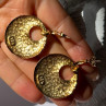 Italy 925 Sterling Silver Gold Plated Earrings Length 1.50 Inch