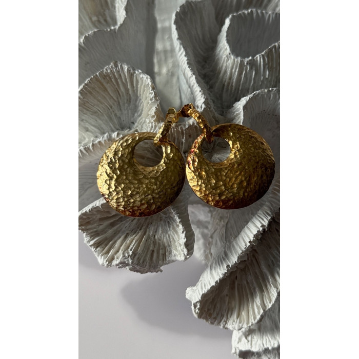 Italy 925 Sterling Silver Gold Plated Earrings Length 1.50 inch