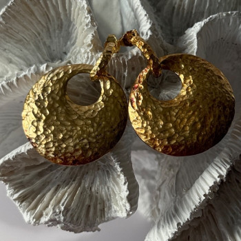 Italy 925 Sterling Silver Gold Plated Earrings Length 1.50 Inch