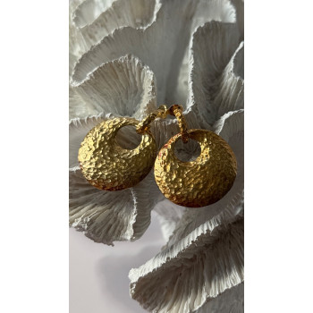 Italy 925 Sterling Silver Gold Plated Earrings Length 1.50 inch