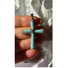 925 Sterling Silver Turquoise & Marcasite Pendant Cross