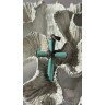 925 Sterling Silver Turquoise & Marcasite Pendant Cross