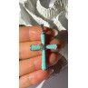925 Sterling Silver Turquoise & Marcasite Pendant Cross