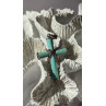 925 Sterling Silver Turquoise & Marcasite Pendant Cross