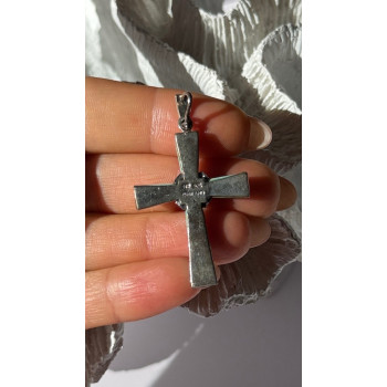 925 Sterling Silver Turquoise & Marcasite Pendant Cross