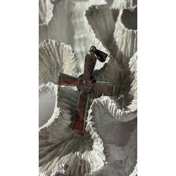 925 Sterling Silver Turquoise & Marcasite Pendant Cross