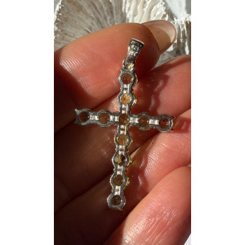 925 Sterling Silver Peridot Cross Pendant