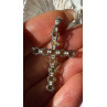 925 Sterling Silver Peridot Cross Pendant