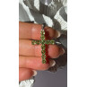 925 Sterling Silver Peridot Cross Pendant