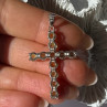 925 Sterling Silver Peridot Cross Pendant