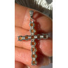 925 Sterling Silver Peridot Cross Pendant