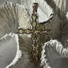 925 Sterling Silver Peridot Cross Pendant