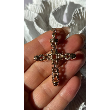 Italy 925 Sterling Silver Gold Plated Cross Pendant