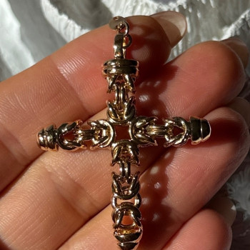 Italy 925 Sterling Silver Gold Plated Cross Pendant