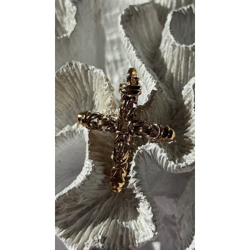 Italy 925 Sterling Silver Gold Plated Cross Pendant